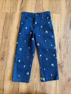 Floral wide leg jeans kids size 5/6
